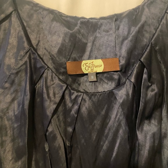 Eva Franco Navy Dress - Size 8 - no material tag / sample - possibly taffeta? - Picture 3 of 10